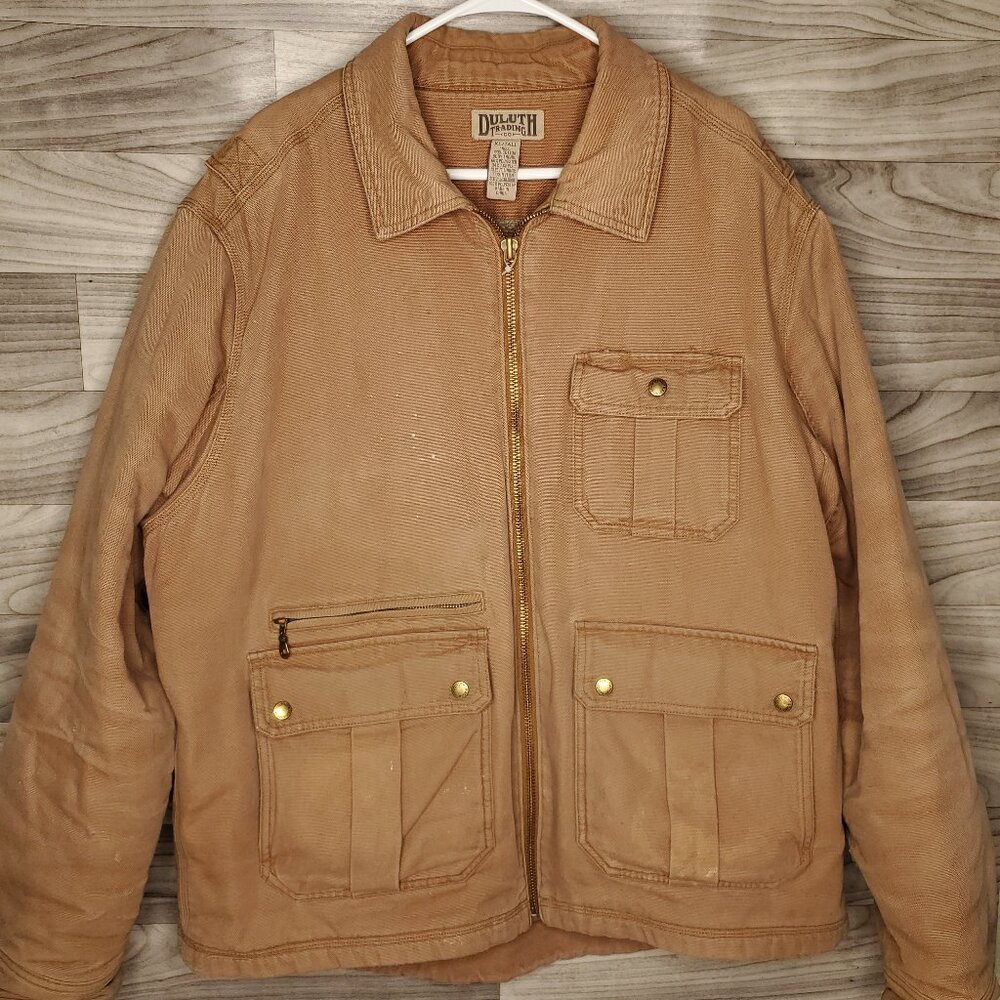 Duluth Trading Company Mens XLT Jacket Heavy Sherpa Lined Chore Barn Coat READ
